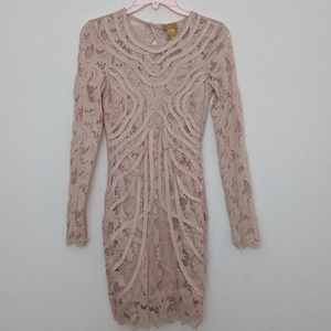 NWOT H&M nude blush lace bodycon dress size 4